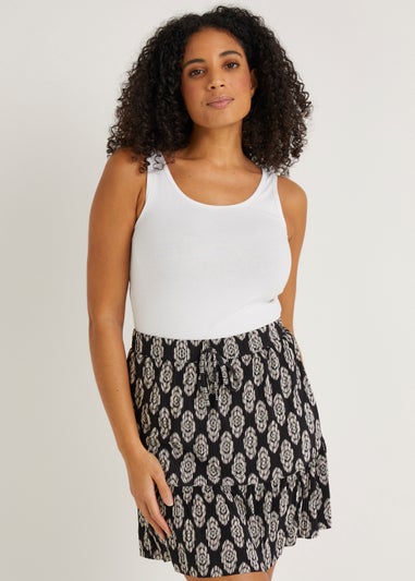 Black Plisse Mini Skirt