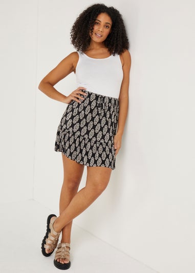 Black Plisse Mini Skirt