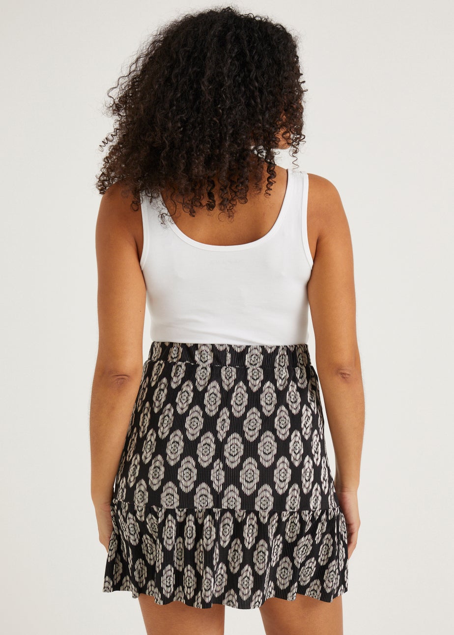 Black Plisse Mini Skirt