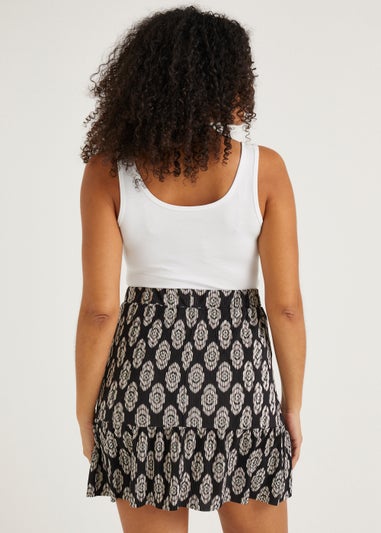 Black Plisse Mini Skirt