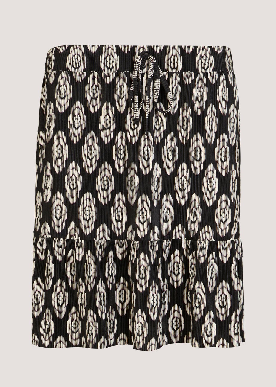 Black Plisse Mini Skirt