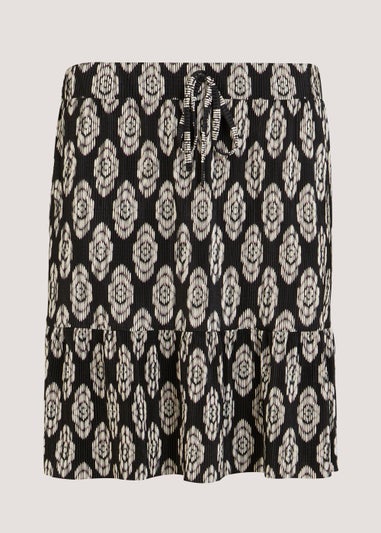 Black Plisse Mini Skirt