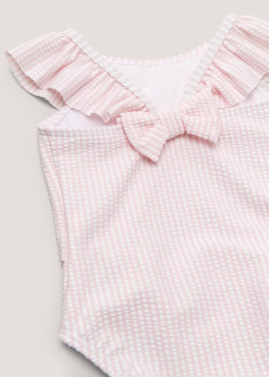 Baby Pink Stripe Swimming Costume (Newborn-23mths)