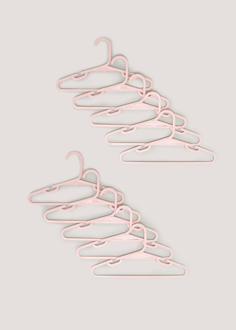 Kids 10 Pack Pink Plastic Hangers