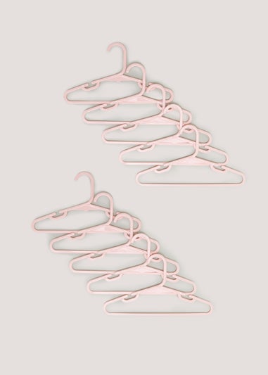 Kids 10 Pack Pink Plastic Hangers