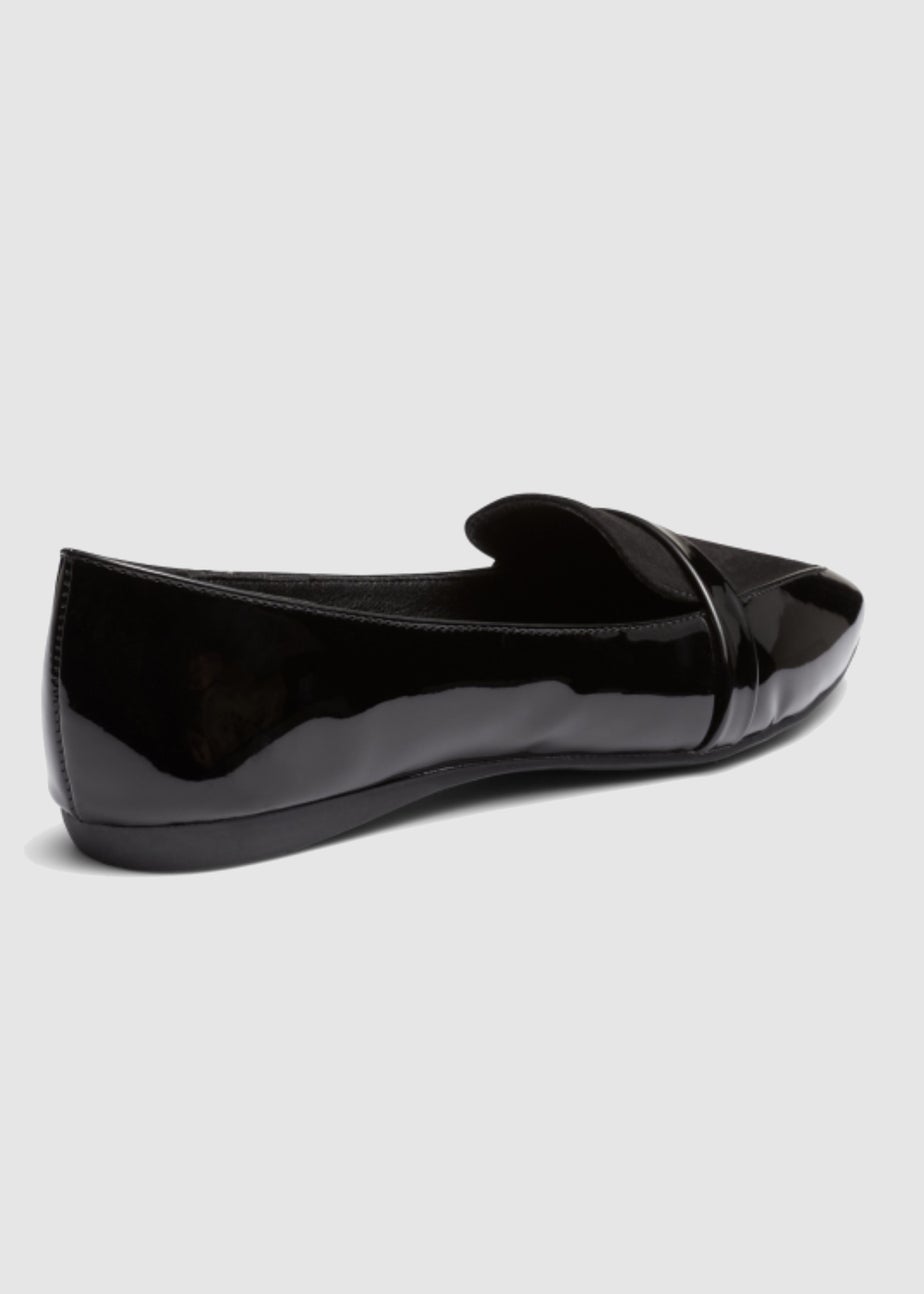 NOVO Black Patent Clarissa Point Flat Shoes