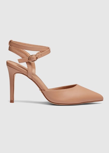 NOVO Tan Iggie Ankle Strap Court Shoes