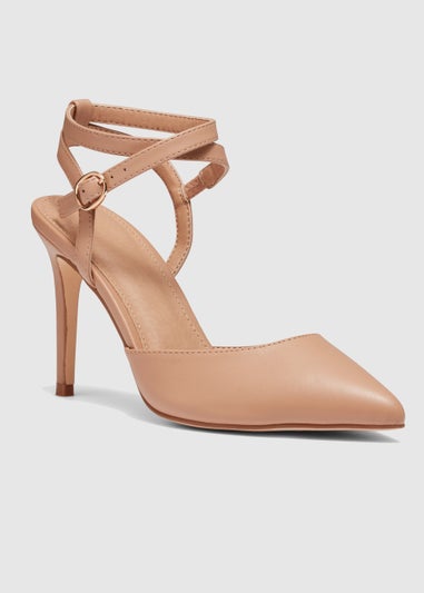 NOVO Tan Iggie Ankle Strap Court Shoes