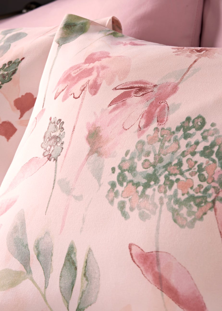 Pink Floral Reversible Duvet Set