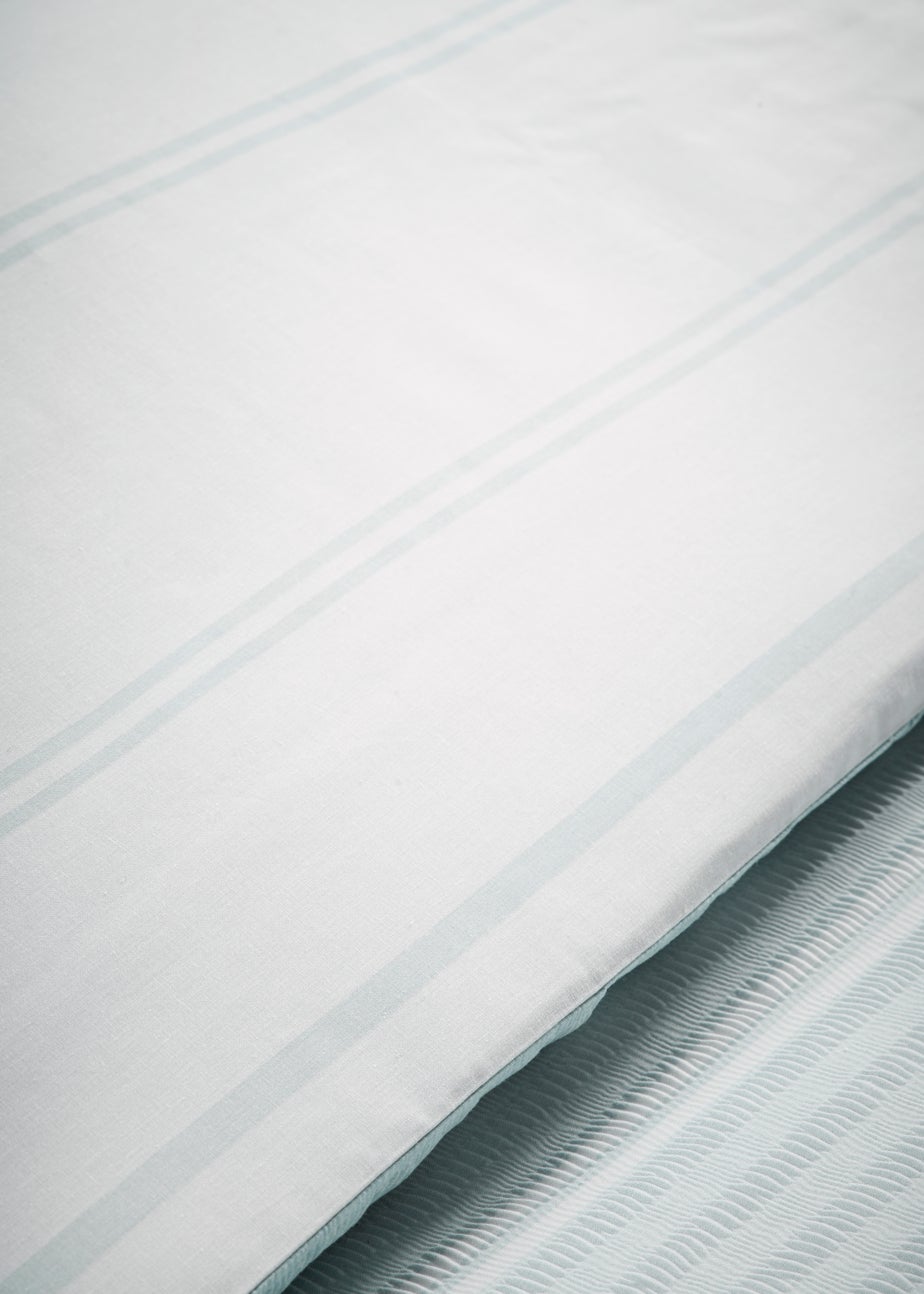 Duck Egg Seersucker Reversible Duvet Cover