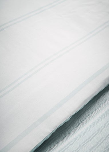 Duck Egg Seersucker Reversible Duvet Cover