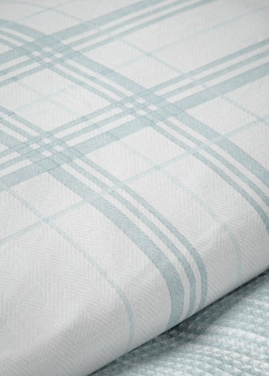 Duck Egg Check Waffle Duvet Cover