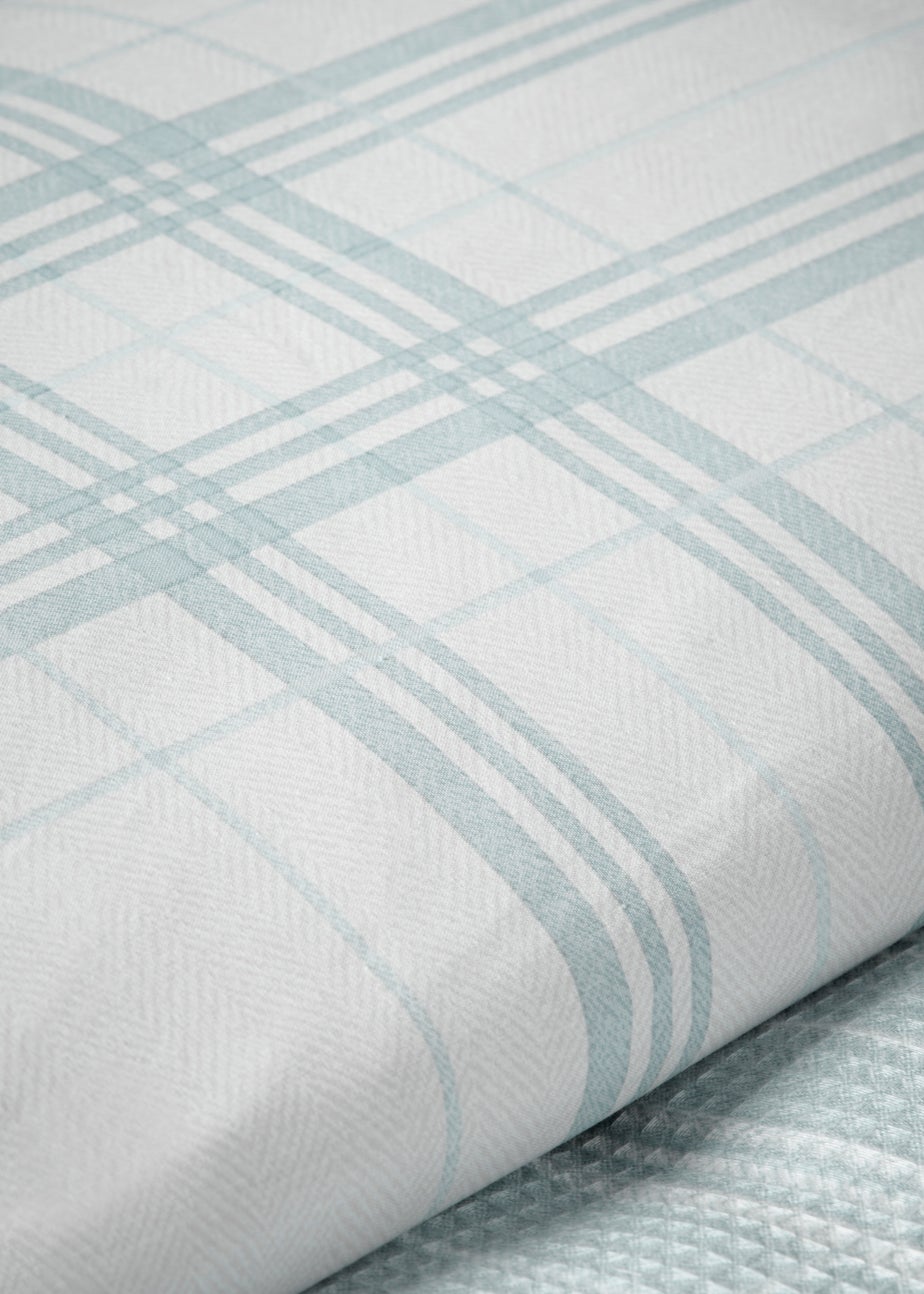 Duck Egg Check Waffle Duvet Cover