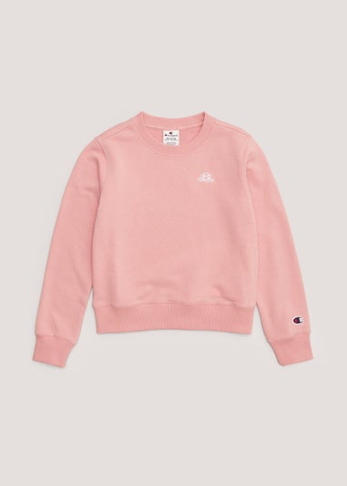 Girls Champion Pink Crew Neck Sweatshirt (Small-XXL)