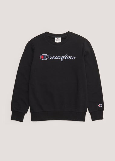 Boys Champion Black Crew Neck Sweatshirt (Small-XXL)
