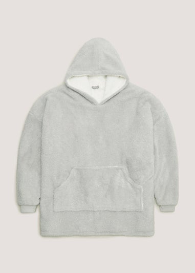 Grey Glitter Long Snuggle Hoodie (One Size)