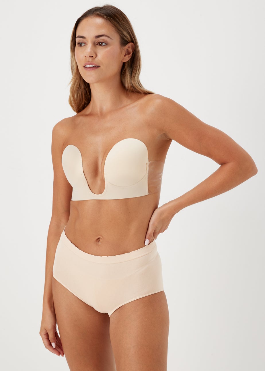 Nude U Plunge Stick On Strapless Bra