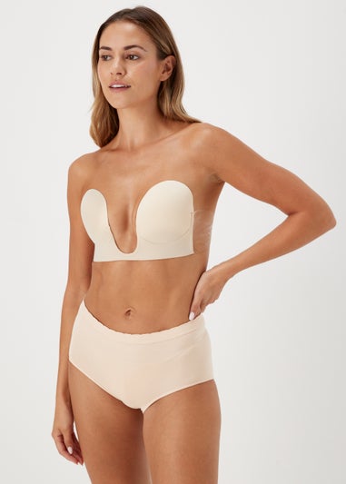 Nude U Plunge Stick On Strapless Bra