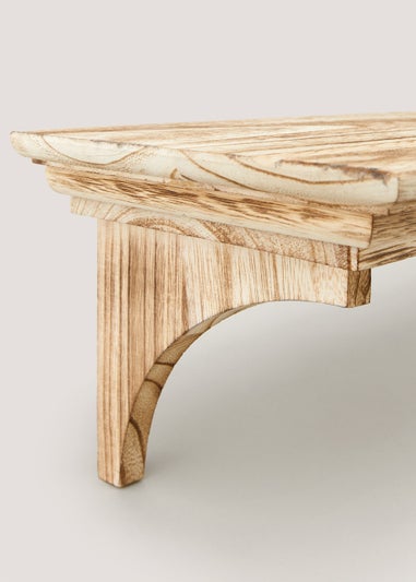 Natural Single Wooden Shelf (61cm x 20cm x 17cm)