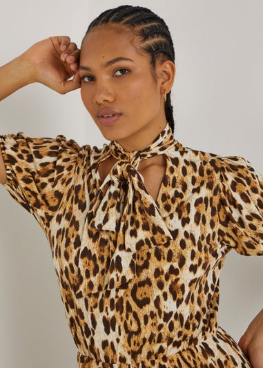 Be Beau Brown Leopard Jumpsuit