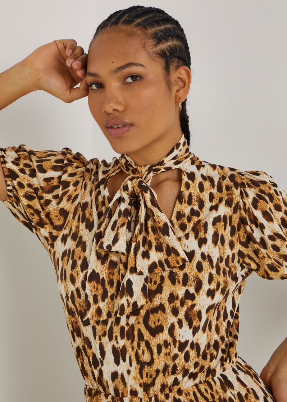 Be Beau Brown Leopard Jumpsuit
