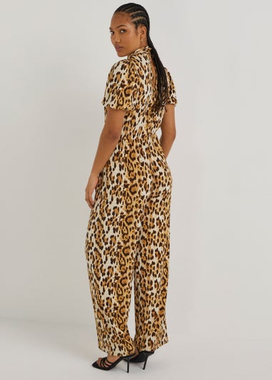 Be Beau Brown Leopard Jumpsuit