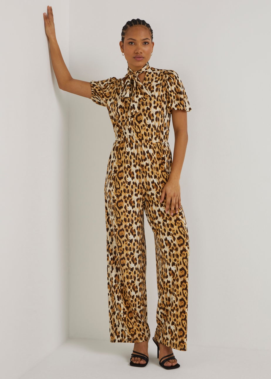 Be Beau Brown Leopard Jumpsuit