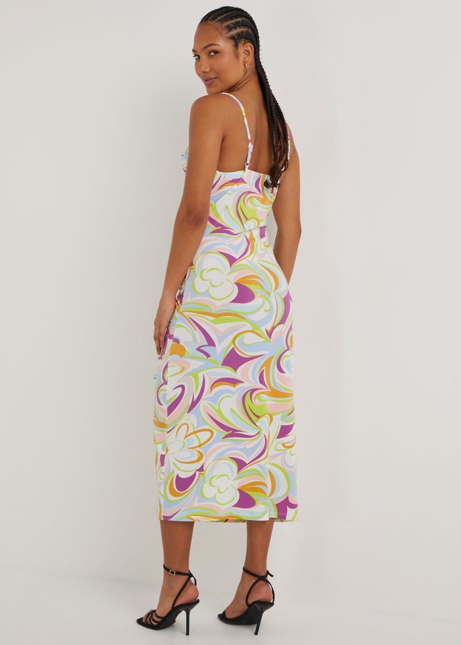 Be Beau Pink Swirl Cami Jersey Dress