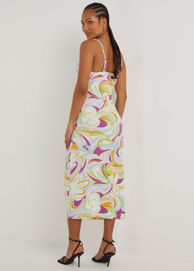 Be Beau Pink Swirl Cami Jersey Dress