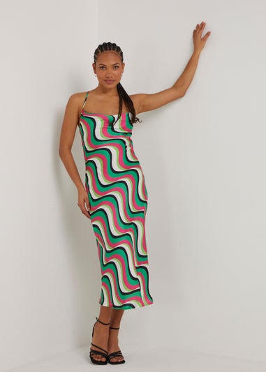 Be Beau Green Swirl Cami Dress