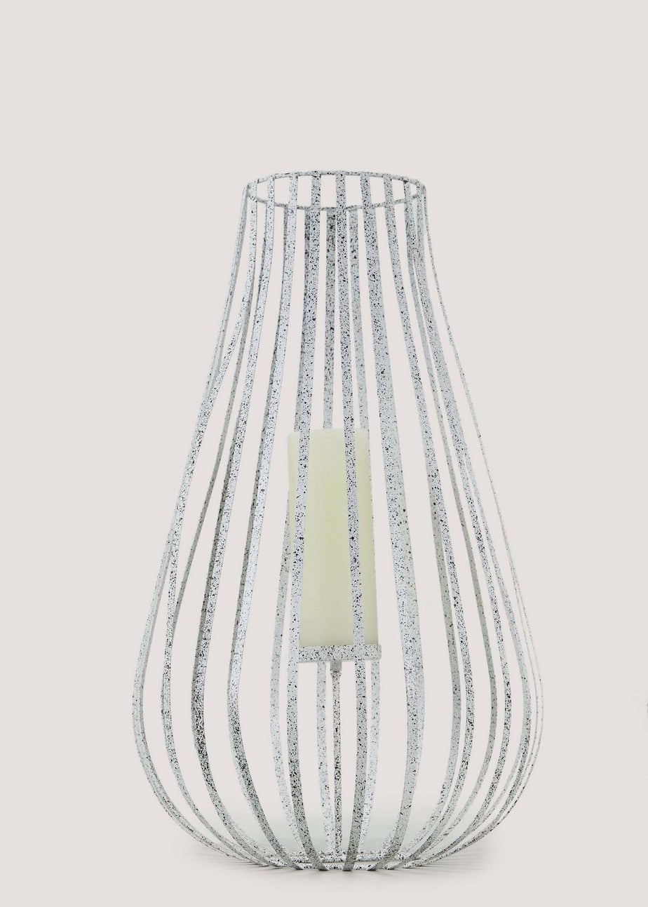 Grey Speckle Metal Lantern (60cm)