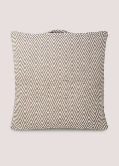 Beige Zig Zag Floor Cushion (70cm x 70cm)