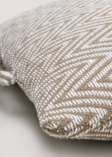 Beige Zig Zag Floor Cushion (70cm x 70cm)