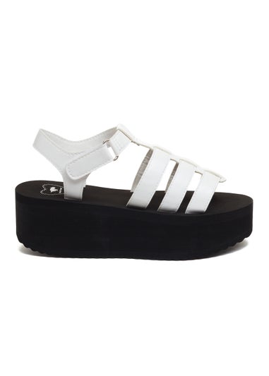 Rocket Dog Helio Terrence White PU Wedges
