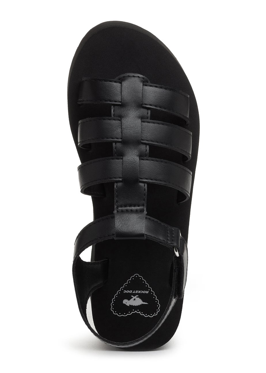 Rocket Dog Helio Terrence Black PU Wedges