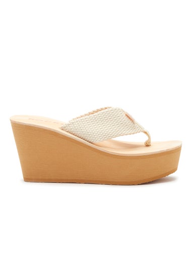 Rocket Dog Diver Cream Webbing Wedge Sandals