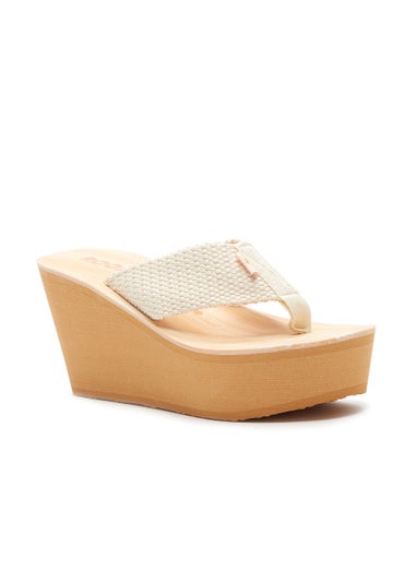 Rocket Dog Diver Cream Webbing Wedge Sandals