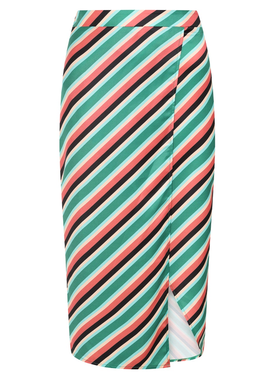 Little Mistress Multicoloured Stripe Midaxi Skirt