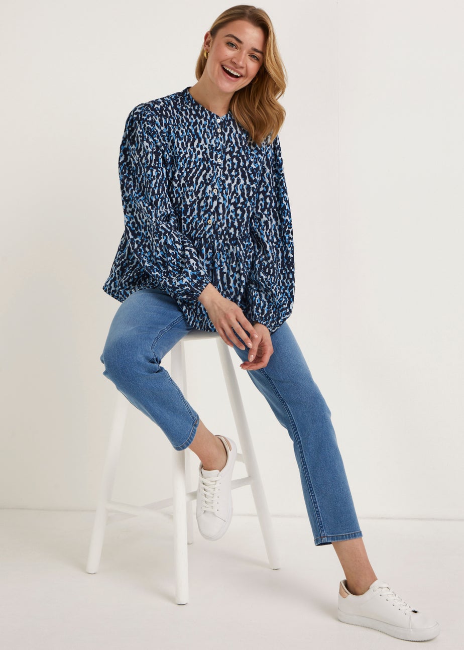 JDY Camilla Blue Animal Print Shirt