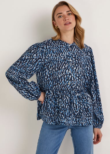 JDY Camilla Blue Animal Print Shirt