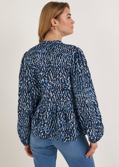 JDY Camilla Blue Animal Print Shirt
