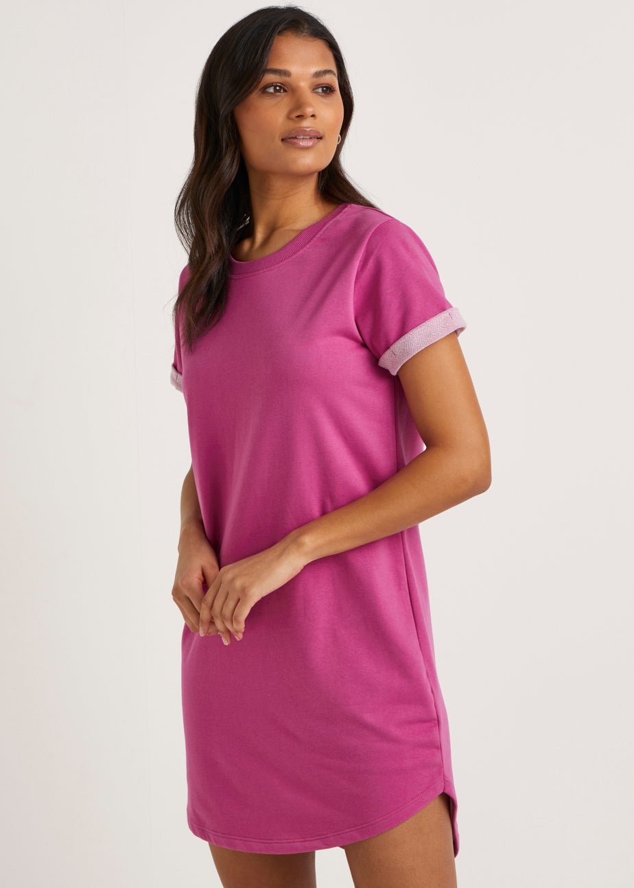 JDY Ivy Fuschia Short Sleeve Dress