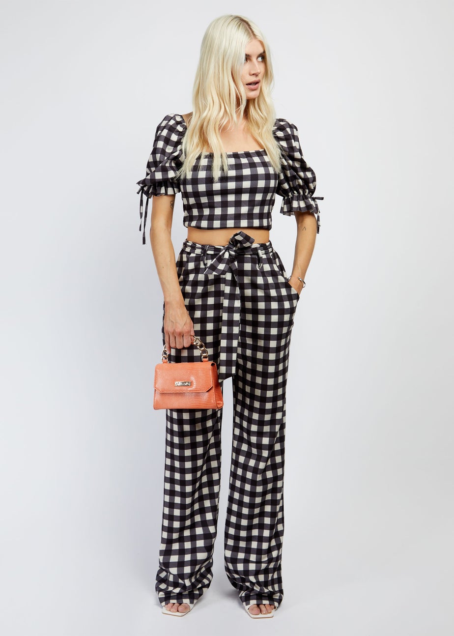 Girls on Film by Dani Dyer Black Gingham Co-Ord Trousers