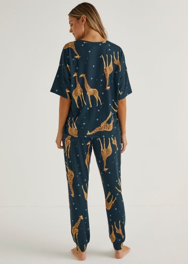 Navy Giraffe Star Pyjama Set