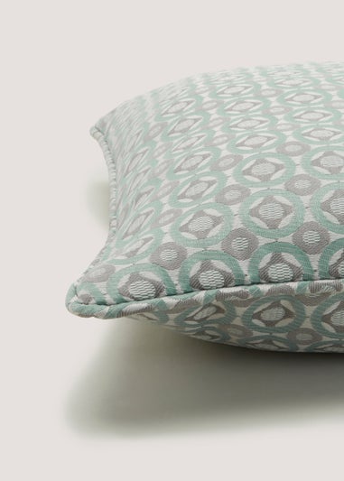 Duck Egg Tile Jacquard Cushion (43cm x 43cm)