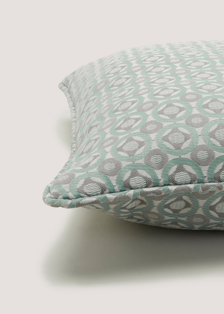 Duck Egg Tile Jacquard Cushion (43cm x 43cm)