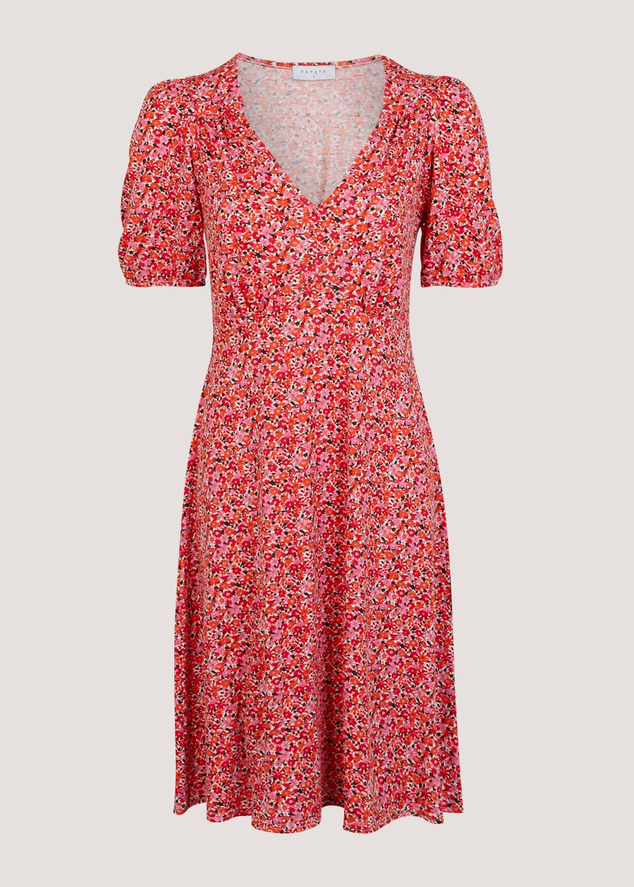 Pink Ditsy Floral Mini Dress