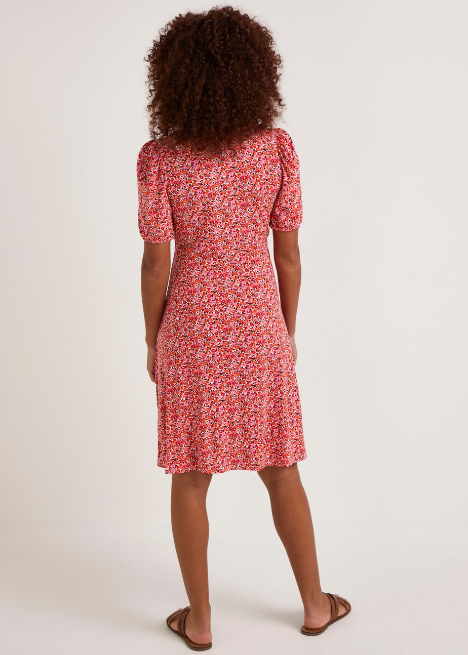 Pink Ditsy Floral Mini Dress