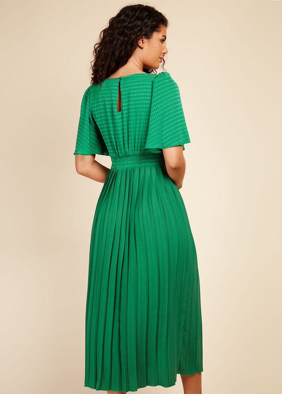 Little Mistress Green Square Neck Midaxi Dress
