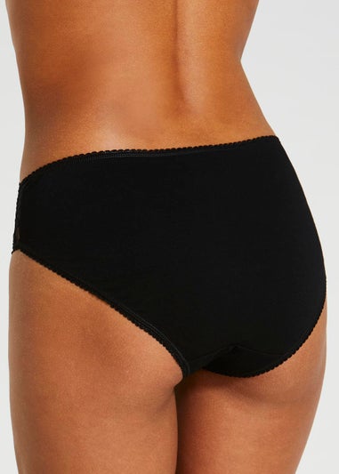 5 Pack Lace Trim High Leg Knickers